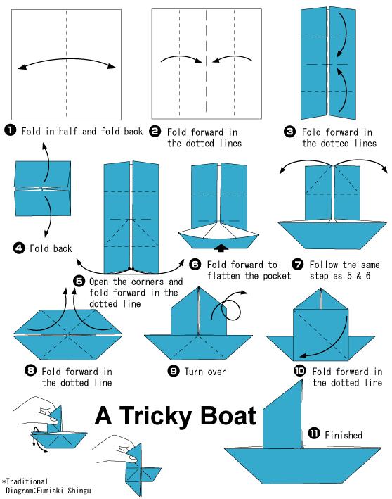 手工折纸帆船的基本折纸图解教程手把手教你折纸帆船怎么做