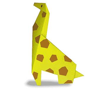 卡通折纸长颈鹿的折纸图解教程—儿童折纸大全