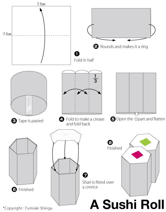 趣味手工折纸寿司的基本折法教程帮助你快速的完成儿童折纸寿司的制作