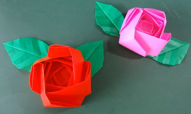 玫瑰花的折法之超简单折纸玫瑰花的折纸视频教程