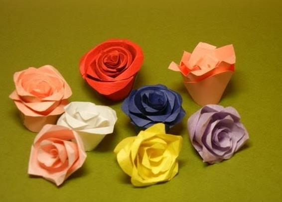 玫瑰花的折法之切纸纸玫瑰花的手工制作视频教程