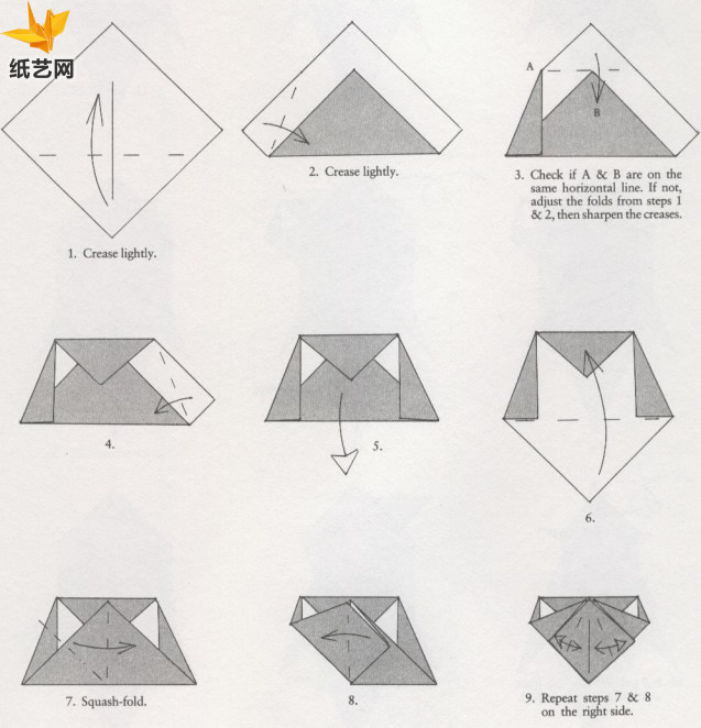基本的折纸袋鼠手工折法教程告诉你如何制作出漂亮的折纸袋鼠