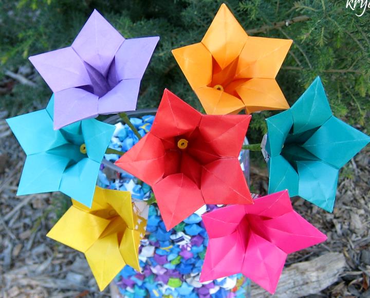 折纸灯笼花的手工折纸视频教程【折纸花大全】