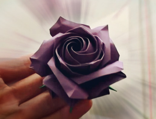 折纸玫瑰花的折法之佐藤折纸玫瑰花的手工折法详细教程-陈伯熹