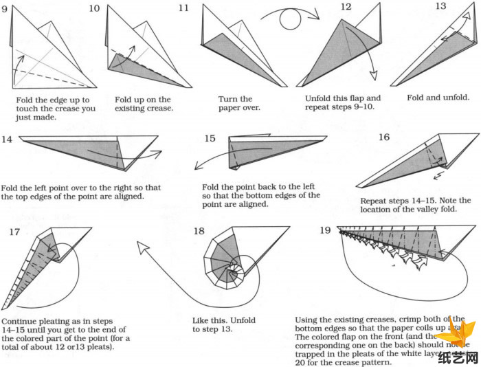 折纸鹦鹉螺海洋动物手工折纸图解教程