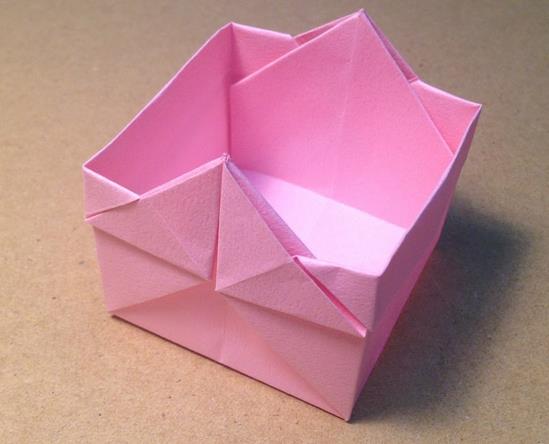 长方形纸手工折纸纸盒图片