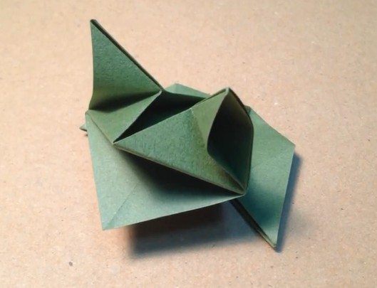 纸青蛙的折法之可爱手工折纸青蛙的卡通折纸创意教程