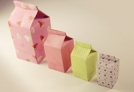 折纸包装盒大全之折纸牛奶盒的创意手工折纸礼盒视频教程