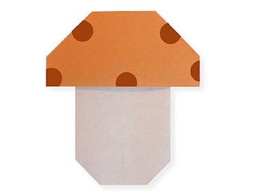 儿童折纸大全图解教程教你可爱的折纸蘑菇制作