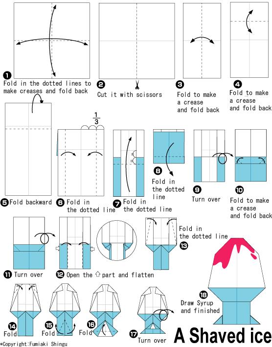 简单手工折纸刨冰的折纸图解教程将告诉你如何快速的完成儿童折纸刨冰的制作