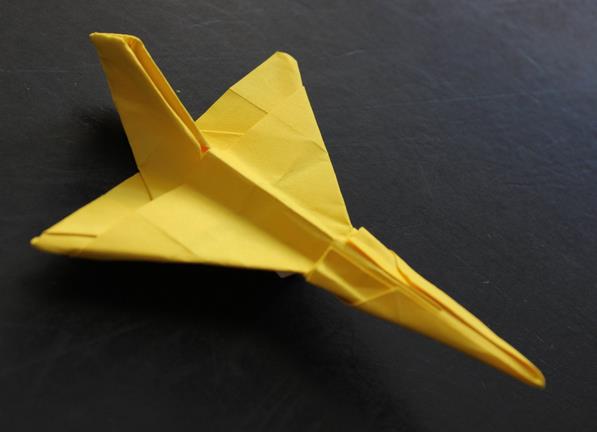 折纸飞机大全之F106折纸战斗机的手工折纸视频教程