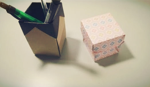 折纸盒子大全教你手工折纸笔筒折法教程