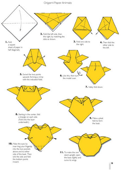 简单折纸猫头鹰的折纸图解教程教你如何制作折纸猫头鹰