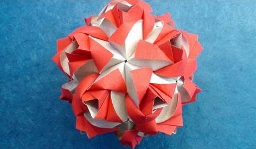 玫瑰花的纸球花折法制作教程教你制作折纸玫瑰花花球灯笼