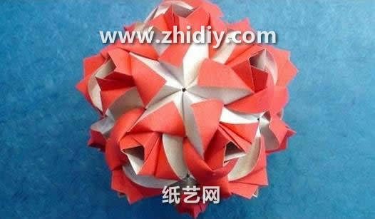 折纸玫瑰花球的折法教程教你制作出精美的折纸玫瑰花球