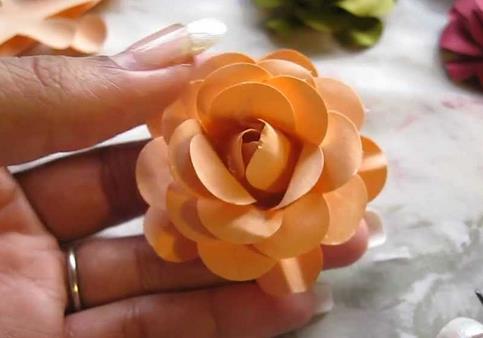 纸玫瑰花的折法之打花器玫瑰花的简单手工制作折法教程