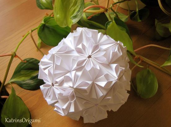 折纸花球大全之幸运环手工灯笼折纸球花手工折纸视频教程
