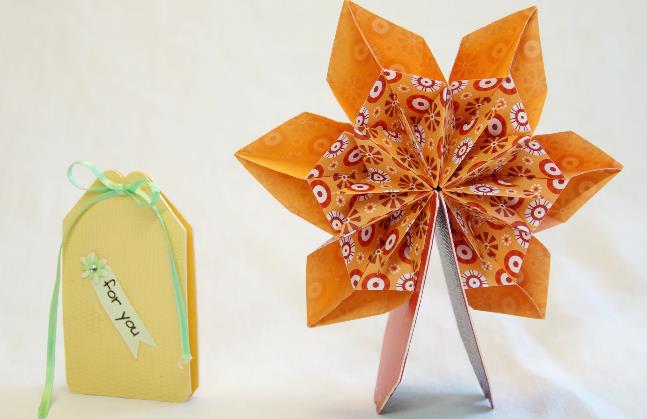 折纸花立体贺卡之扇形贺卡制作方法—迷你父亲节立体贺卡