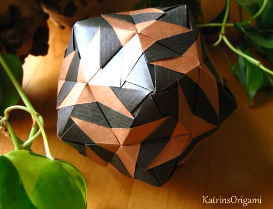 折纸花球灯笼大全之希尔塔基舞折纸花球手工制作视频教程