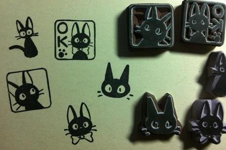 橡皮章素材图案排版大全之魔女宅急便小黑猫