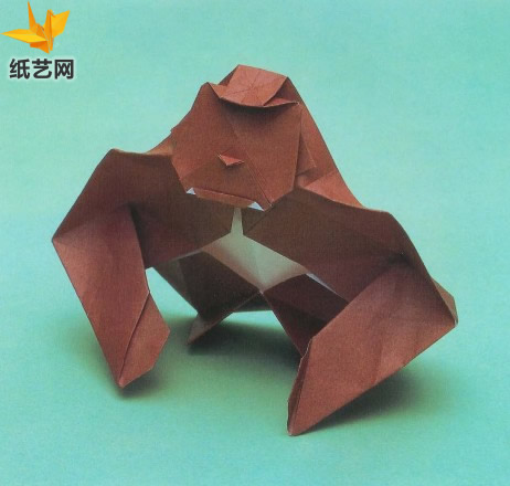【动物折纸大全】大猩猩手工折纸图解教程