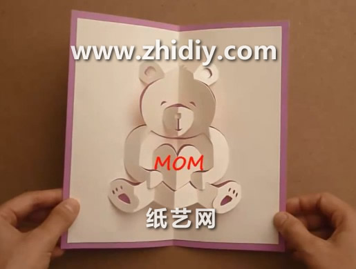 母亲节手工折纸小熊贺卡的制作教程教你制作可爱的小熊立体贺卡