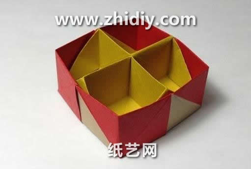 折纸收纳盒制作教程教你十字手工折纸收纳盒的折法