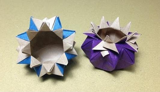 可爱手工折纸花瓶折法教程|折纸收纳盒折纸盒子大全