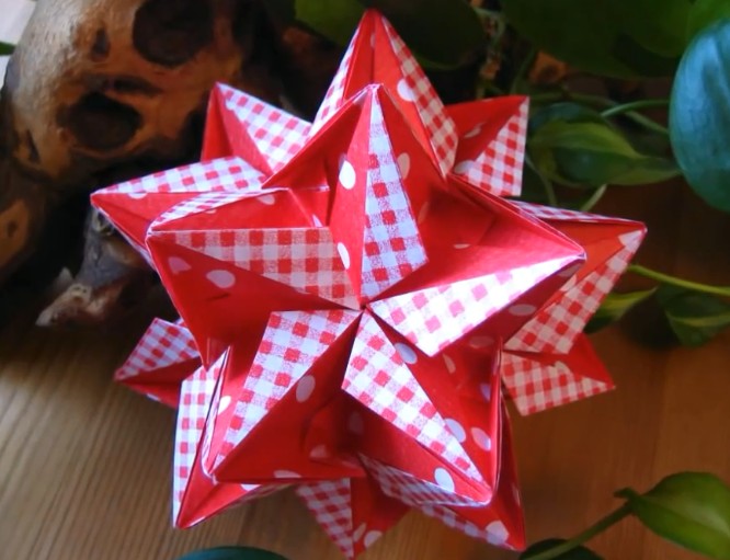 折纸花球大全流星轮手工灯笼制作方法精美折纸花球视频教程
