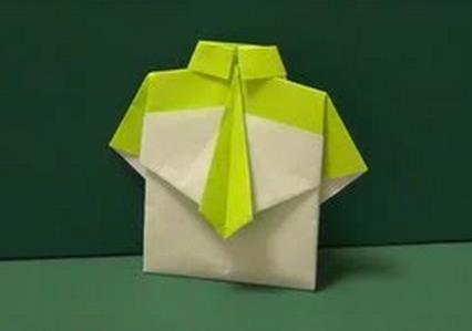 父亲节手工折纸小衬衣的手工折纸视频教程