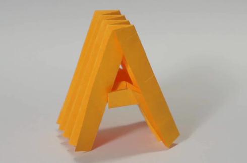 折纸大全之折纸字母A的手工折纸视频教程
