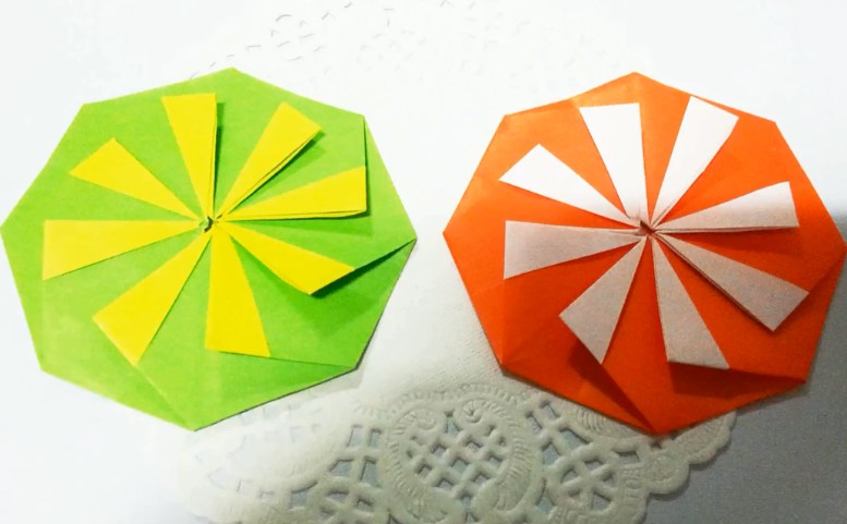 儿童节简单手工折纸八角形装饰杯垫的手工实用折纸教程