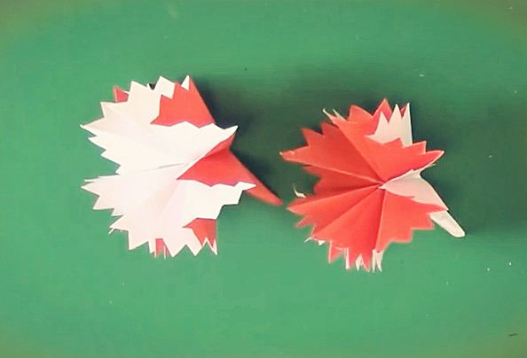 母亲节简单折纸花康乃馨的手工折纸视频教程
