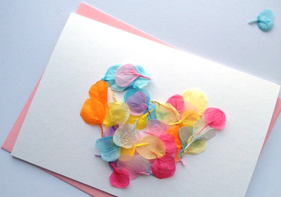 母亲节简单手工贺卡制作之皱纹纸心贺卡制作方法