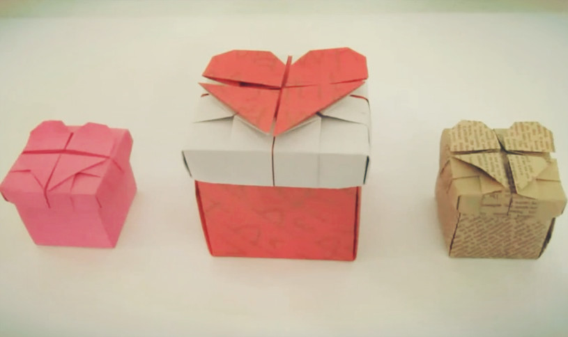 精美手工折纸心盒子的折纸收纳盒大全视频教程
