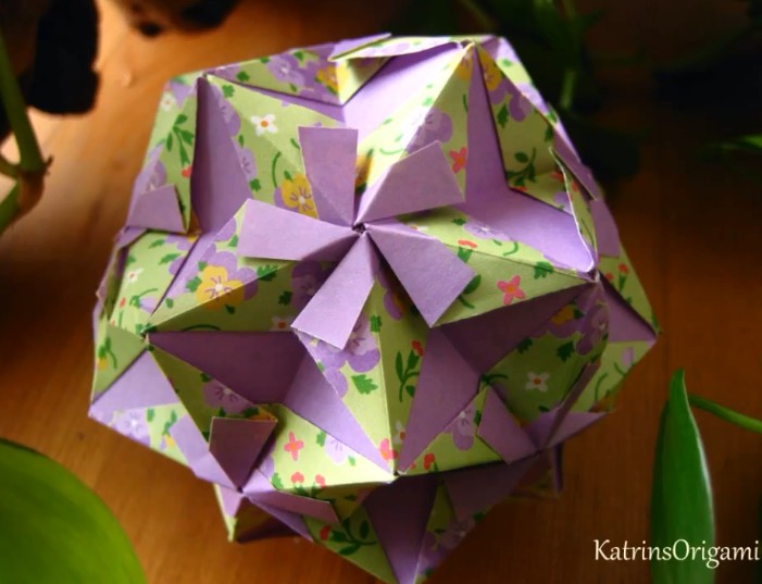 花瓣之星折纸花球灯笼制作方法手工视频教程