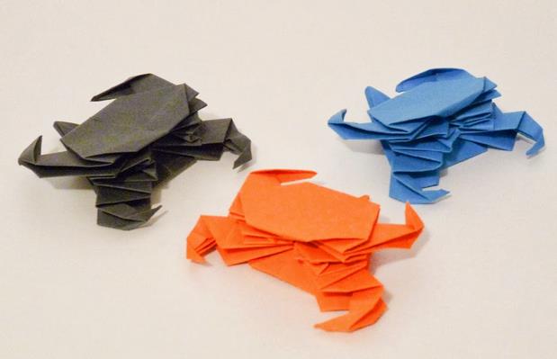 小螃蟹手工折纸视频教程教你折叠立体折纸小螃蟹