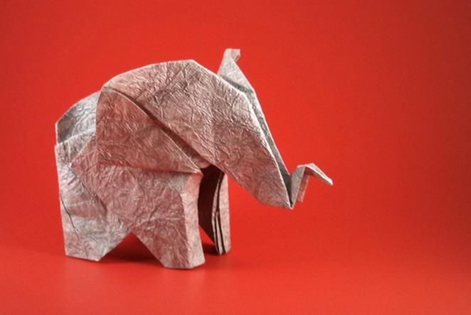 折纸大全之折纸大象的简单手工折纸视频教程