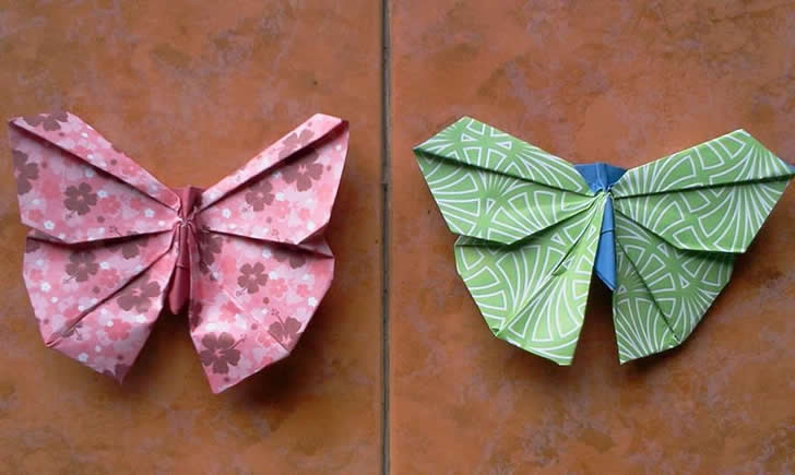 折纸蝴蝶的手工折纸视频制作教程