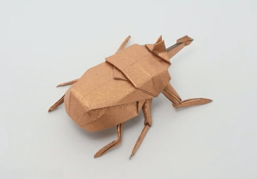 昆虫折纸大全之手工折纸甲虫折法制作视频教程