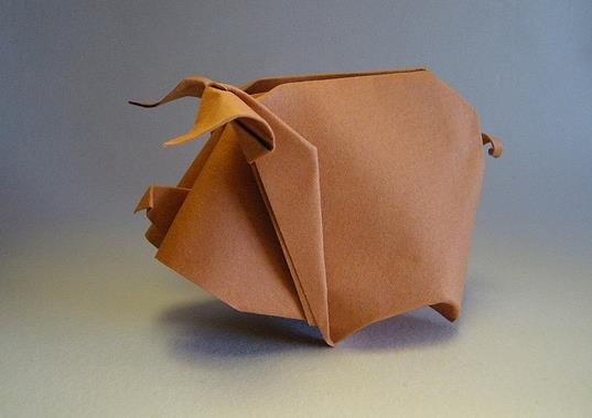 立体折纸小猪的手工折纸动物手工制作教程