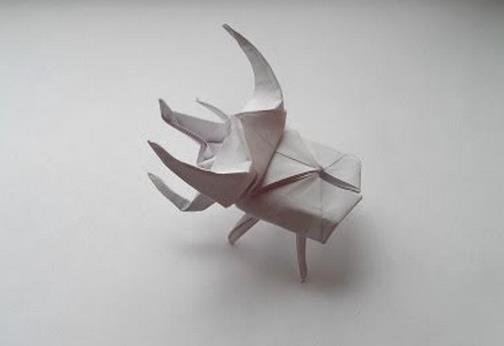 手工折纸昆虫之折纸甲虫的手工折纸制作教程