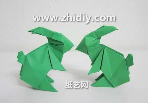 手工折纸大全手把手教你中秋节立体折纸小兔子的折法
