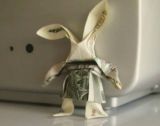 中秋节美元折纸小兔子的手工折纸教程