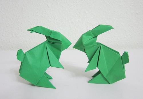 中秋节立体折纸兔子的手工折纸教程