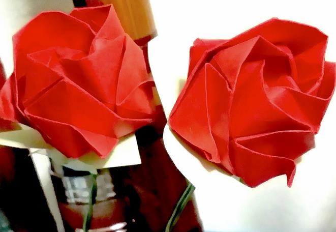 折纸玫瑰花基础教程之简单川崎玫瑰花怎么折视频制作教程