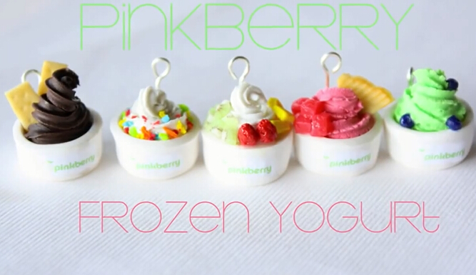 橡皮泥教程大全之pinkberry冰冻酸奶冰淇淋奶手工制作教程