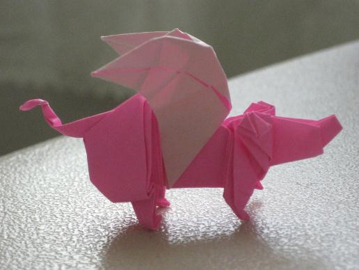 趣味手工折纸大全之会飞的猪手工制作视频教程