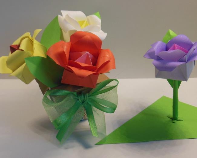 折纸玫瑰花的折法之组和折纸玫瑰花如何制作