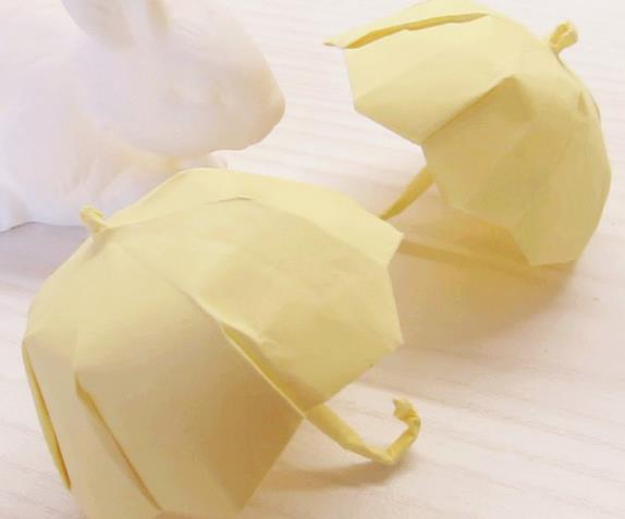 折纸大全之折纸雨伞的折法 手工折纸仿真小雨伞如何折